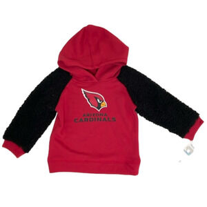 New kids Cardinals NFL team apparel hoodie size 2T red with black arms